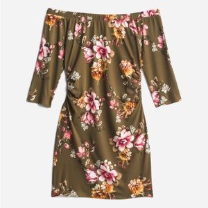 French Grey, Solene Off the Shoulder Brushed Knit Dress. Size XS. Brand new.